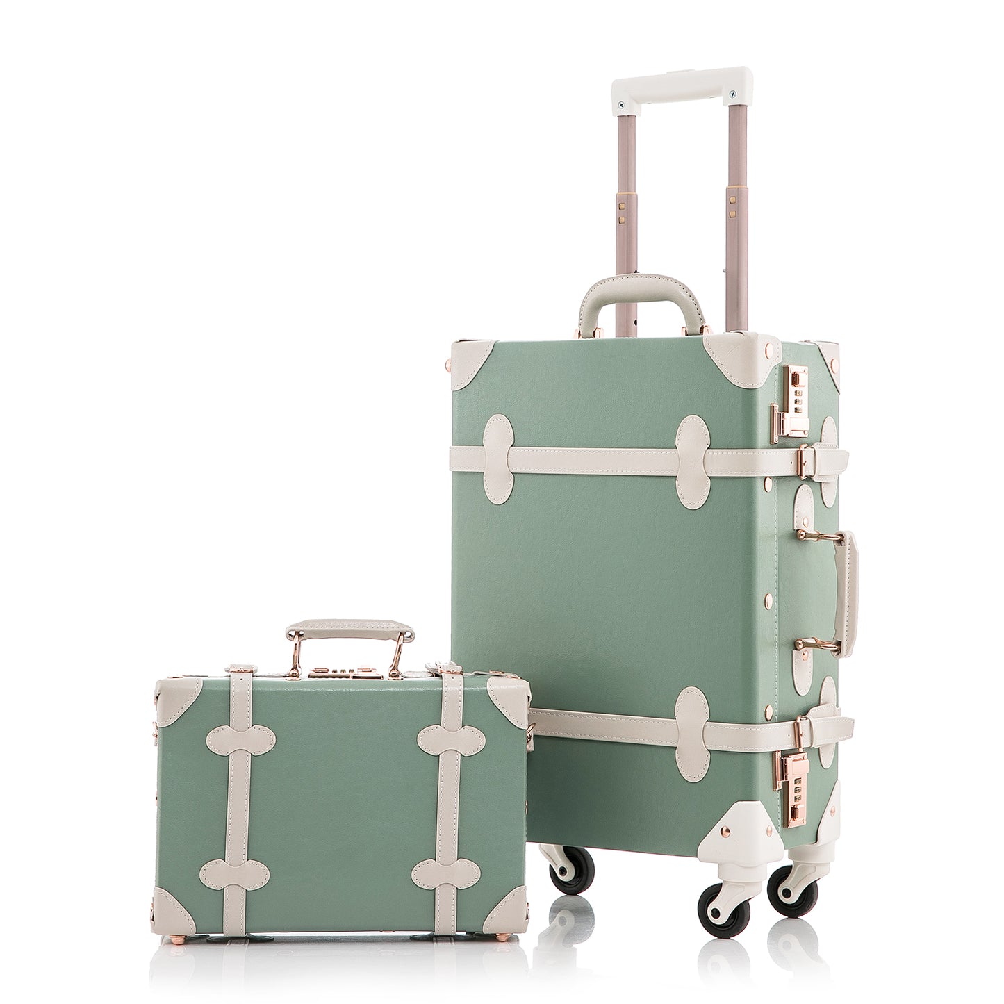 UNIWALKER Vintage Luggage Set, Combination Lock, Mint