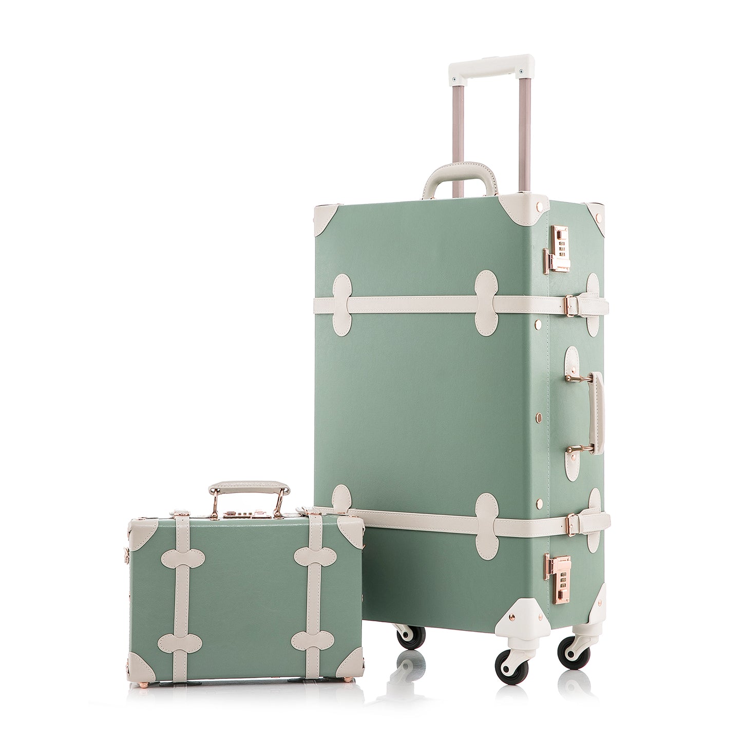 UNIWALKER Vintage Luggage Set, Combination Lock, Mint