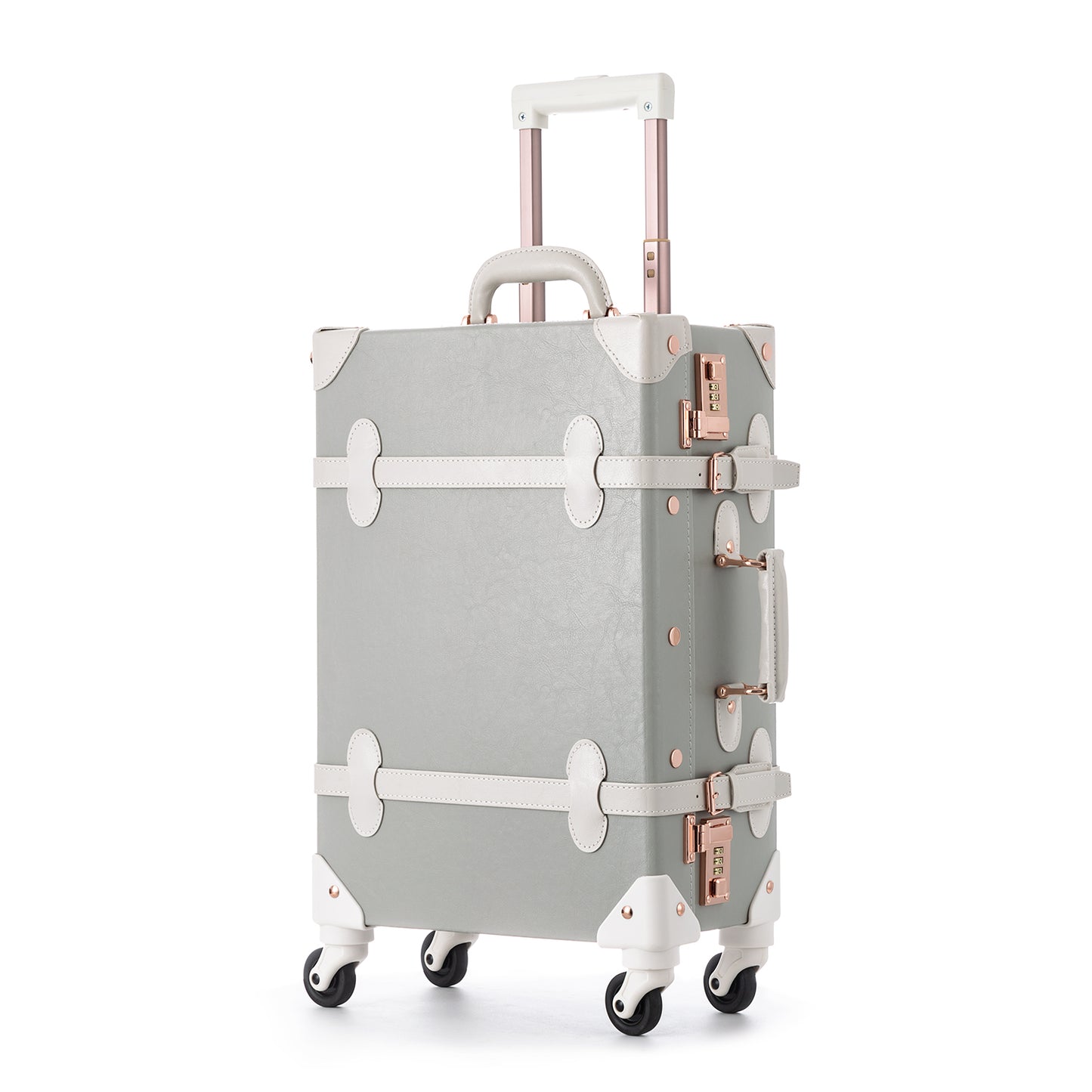 UNIWALKER Vintage Luggage Set, Combination Lock, Grey