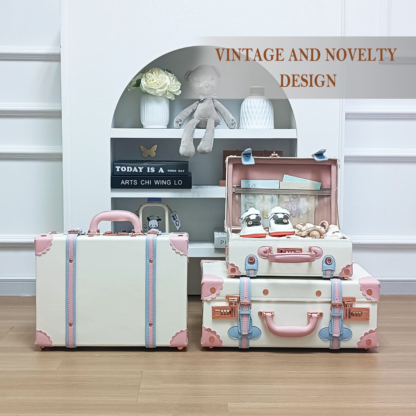 Baby Keepsake Case Handmade Memory Storage Box, Cream White, 13''
