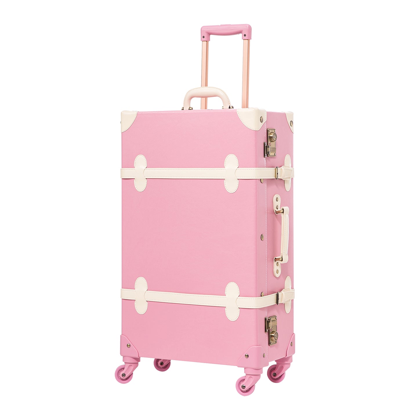 UNIWALKER Vintage Luggage Set, TSA Key Lock, Rose Pink