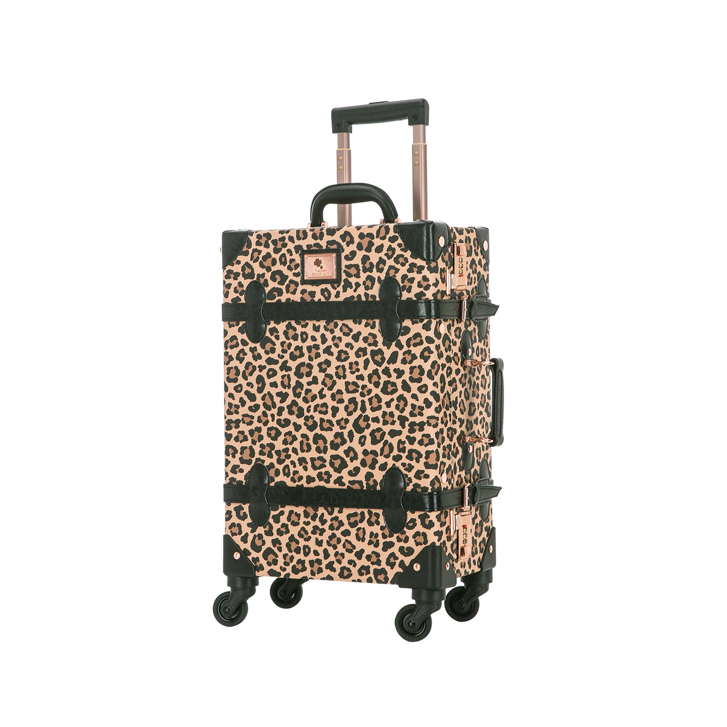 UNIWALKER Vintage Luggage Set, Combination Lock, Leopard