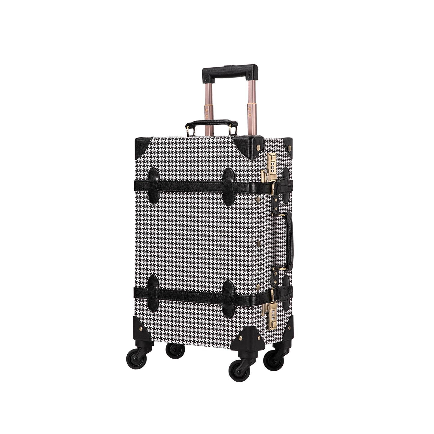 UNIWALKER Vintage Luggage Set, Combination Lock, Grid