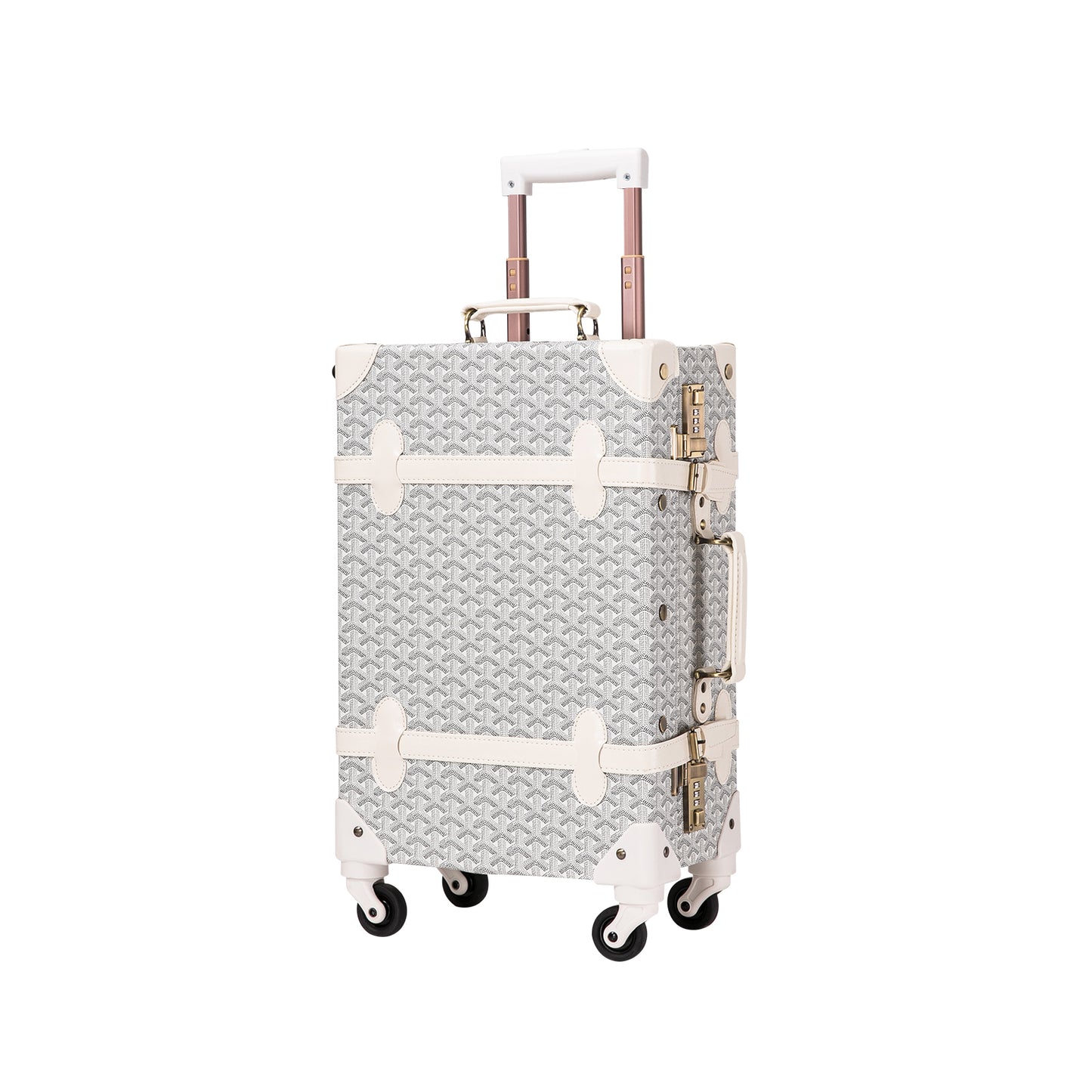 UNIWALKER Vintage Luggage Set, Geometry White
