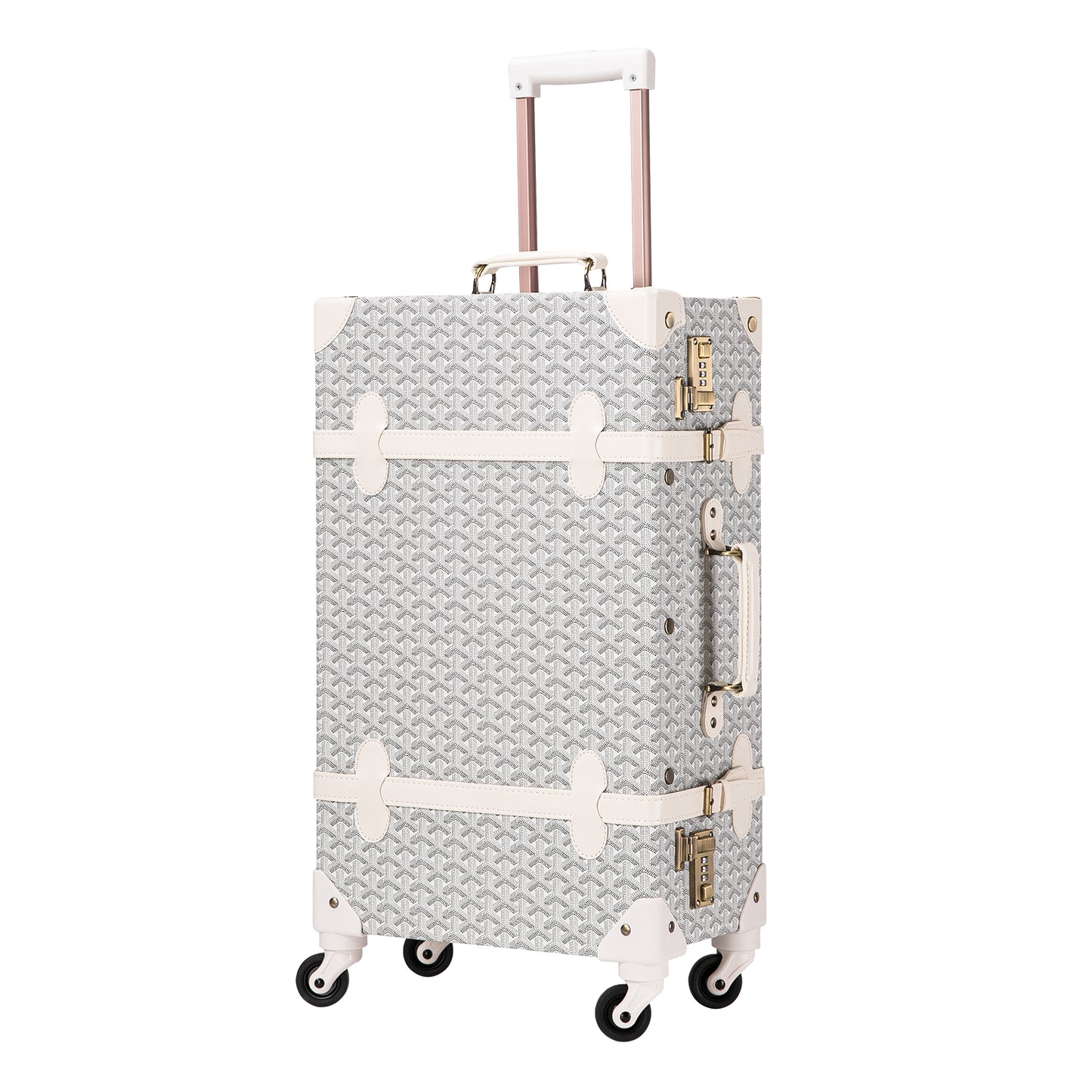 UNIWALKER Vintage Luggage Set, Geometry White
