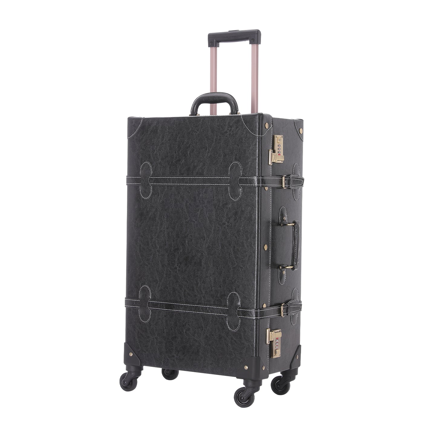 UNIWALKER Vintage Luggage Set, Combination Lock, Black