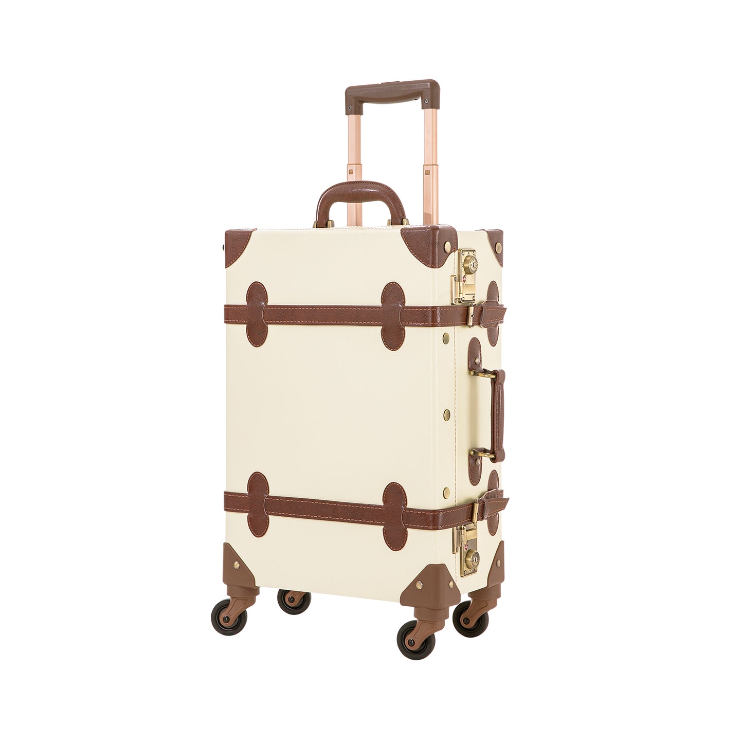 UNIWALKER Vintage Luggage Set, TSA Key Lock, Beige