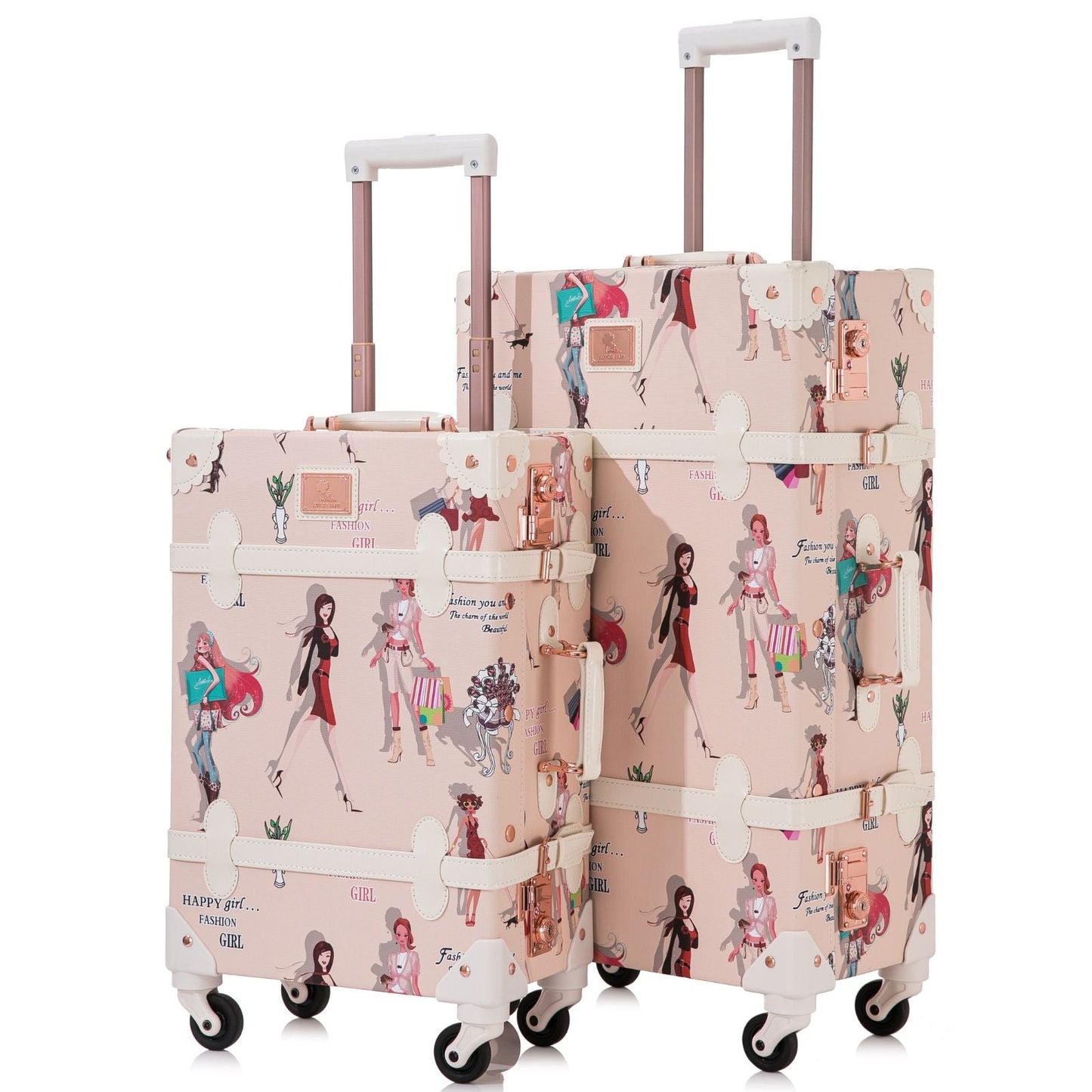 Uniwalker 20"+26" Vintage Luggage - Girl Pattern