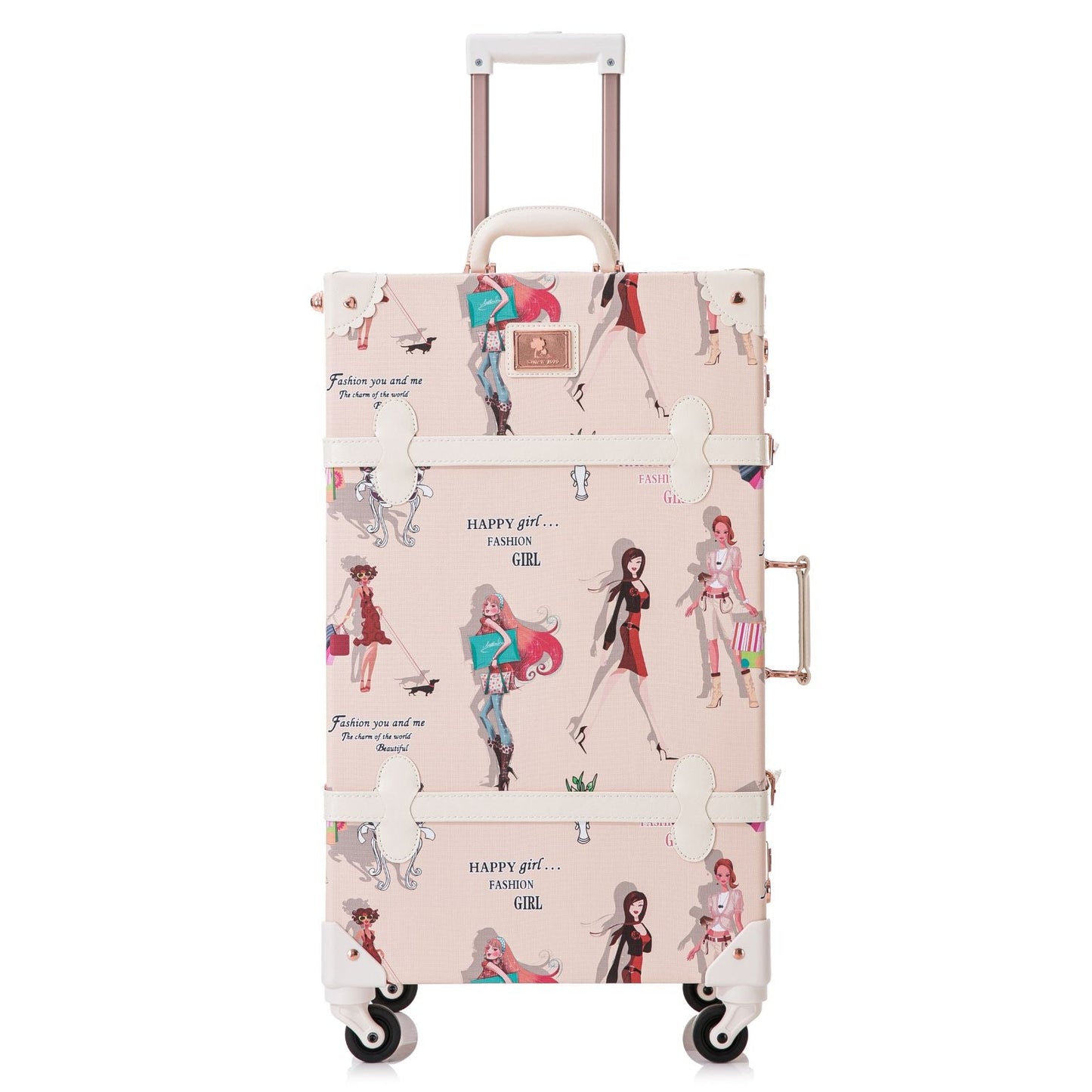Uniwalker 26" Vintage Luggage - Girl Pattern