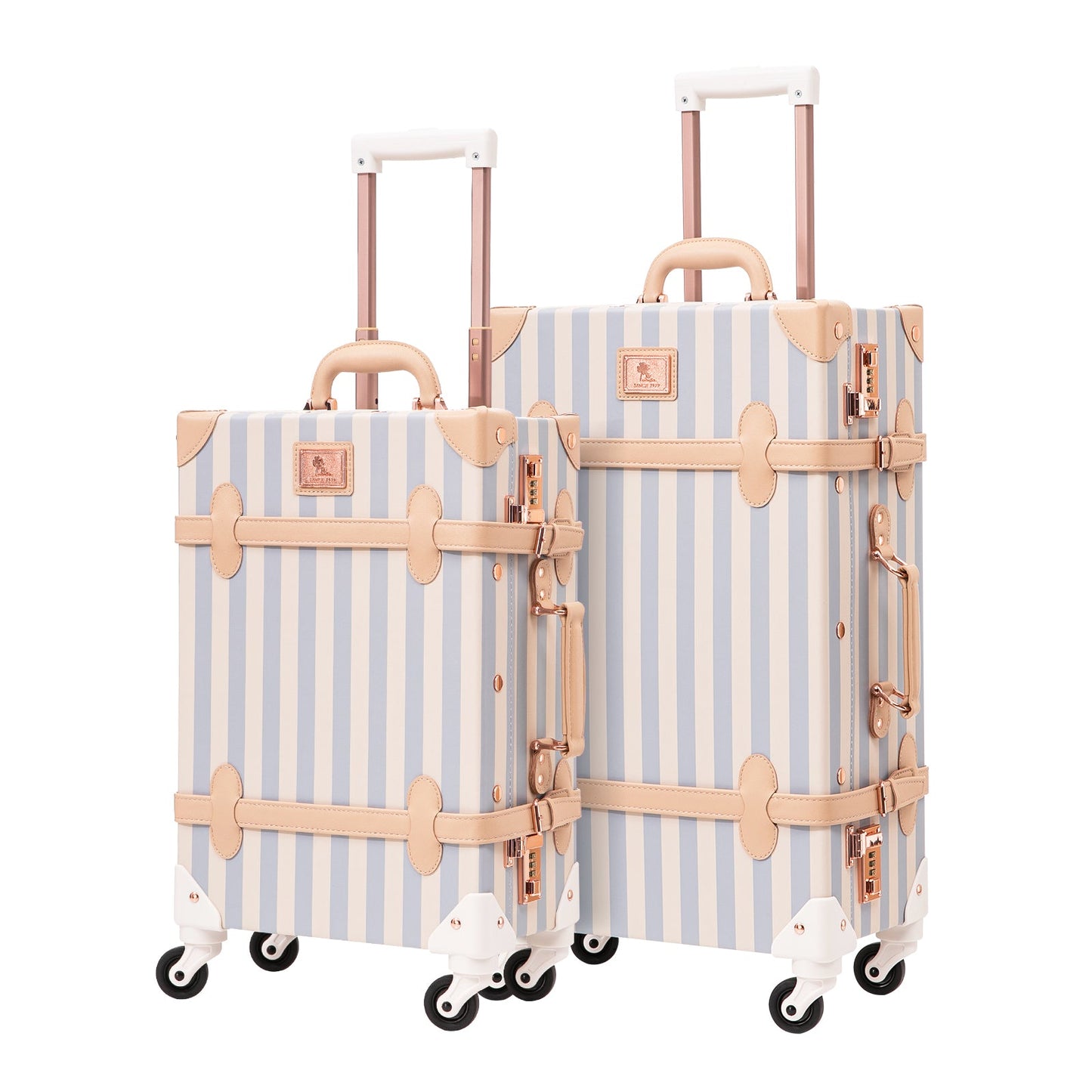 Uniwalker 20"+26" Vintage Luggage - Blue Stripe