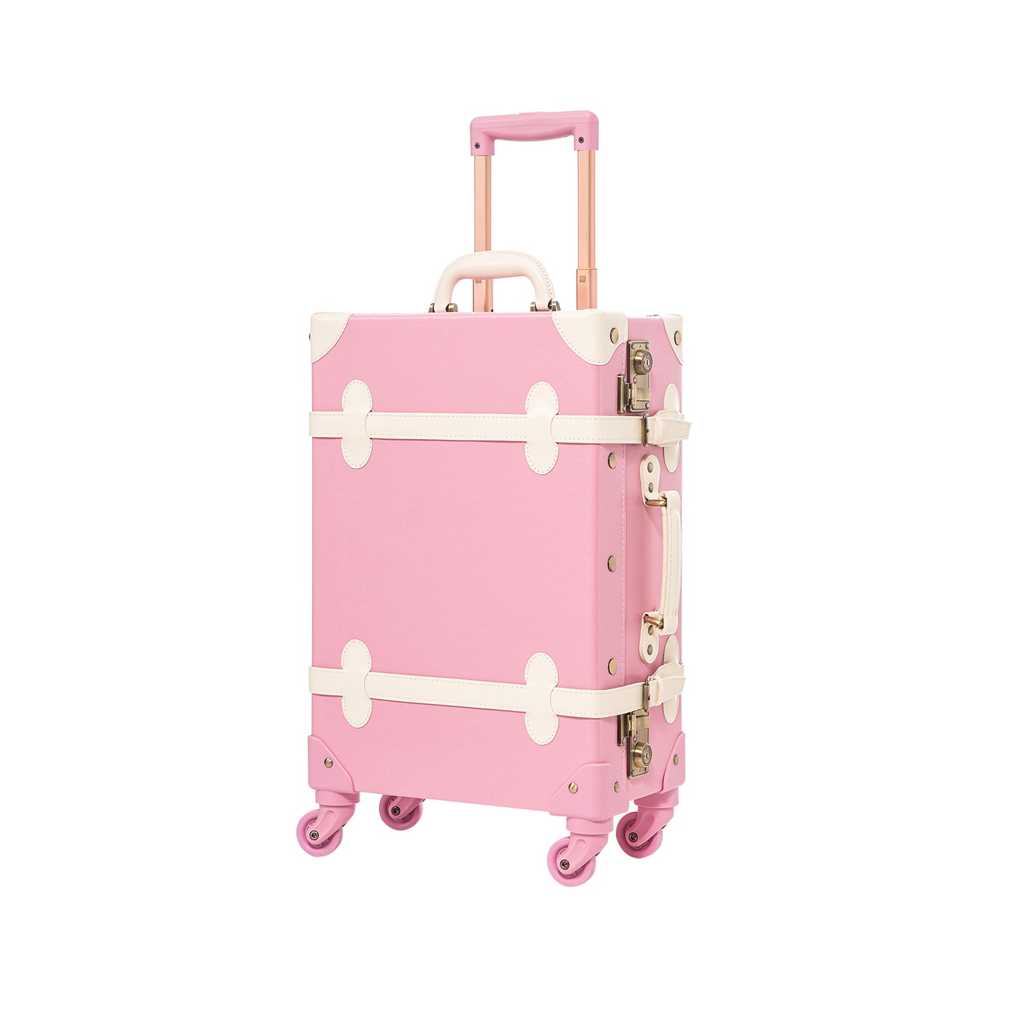 UNIWALKER Vintage Luggage Set, TSA Key Lock, Rose Pink