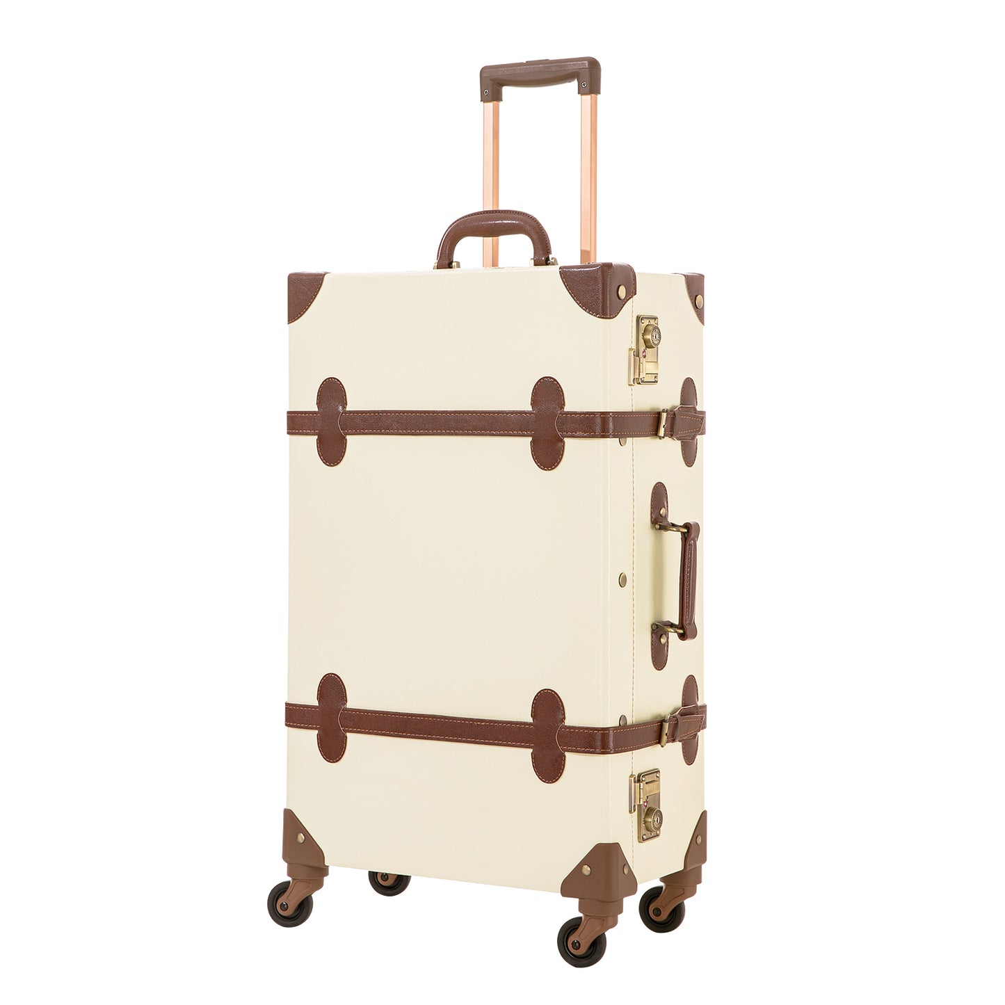 UNIWALKER Vintage Luggage Set, TSA Key Lock, Beige