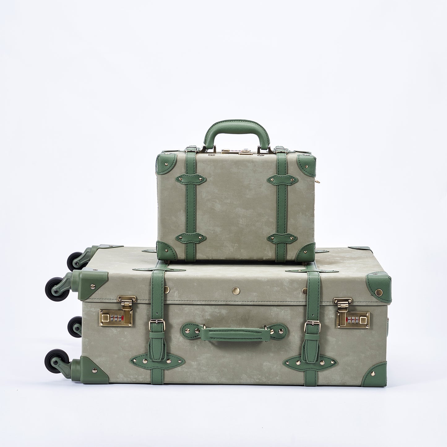UNIWALKER Vintage Luggage Set, Emerald Green