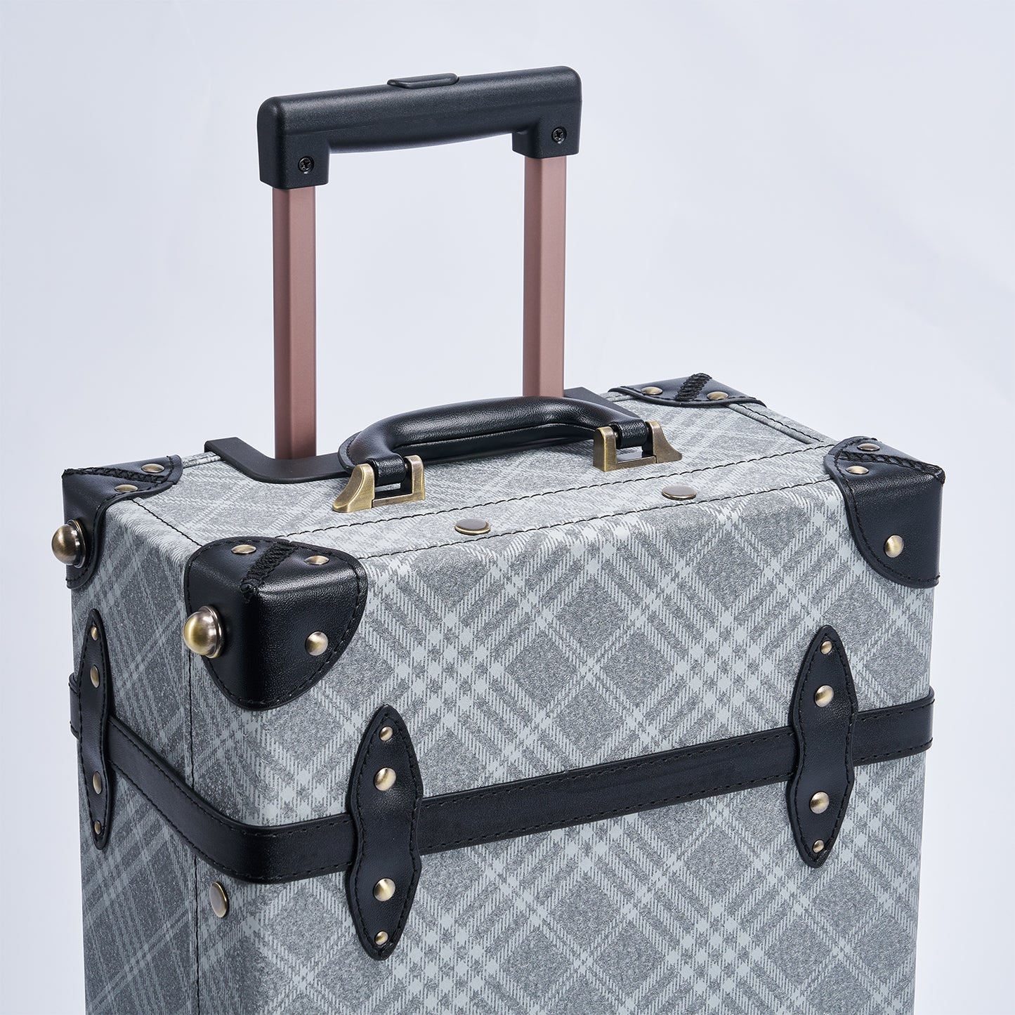 UNIWALKER Vintage Suitcase Set, Grey Plaid