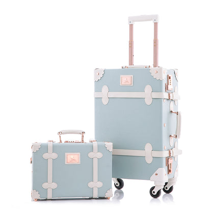 UNIWALKER Vintage Luggage Set, Combination Lock, Embossed Blue