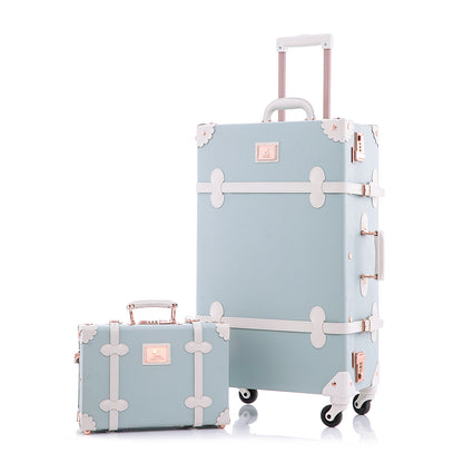 UNIWALKER Vintage Luggage Set, Combination Lock, Embossed Blue