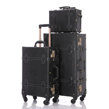 UNIWALKER Vintage Luggage Set, TSA Key Lock, Black