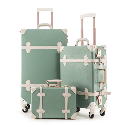 UNIWALKER Vintage Luggage Set, Combination Lock, Mint