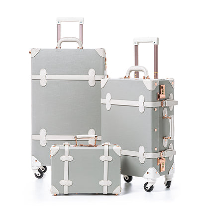 UNIWALKER Vintage Luggage Set, Combination Lock, Grey