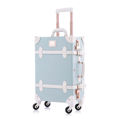 UNIWALKER Vintage Luggage Set, Combination Lock, Embossed Blue