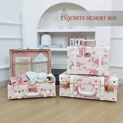Baby Keepsake Case Handmade Memory Storage Box, Pink Floral, 16''
