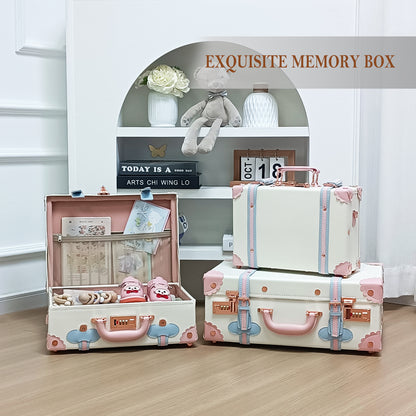 Baby Keepsake Case Handmade Memory Storage Box, Cream White, 16''