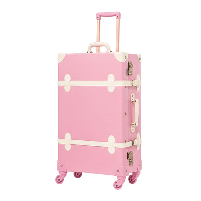 UNIWALKER Vintage Luggage Set, TSA Key Lock, Rose Pink