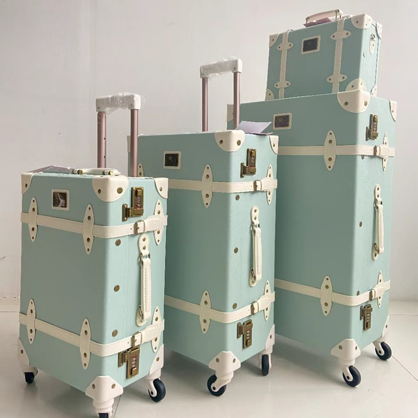 UNIWALKER 4PCS Vintage Suitcase Set for Women