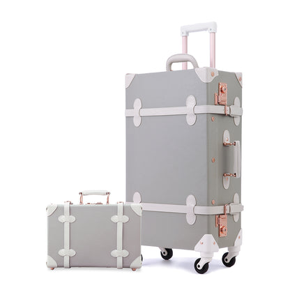 UNIWALKER Vintage Luggage Set, TSA Key Lock, Grey