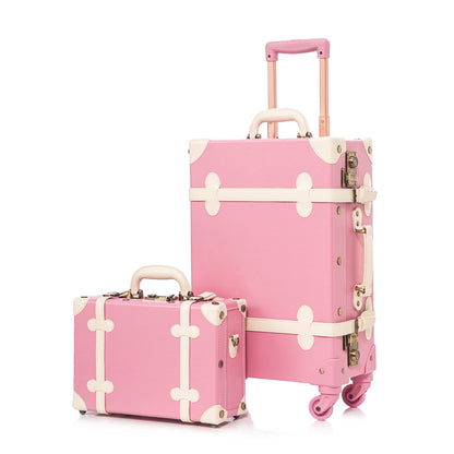 UNIWALKER Vintage Luggage Set, TSA Key Lock, Rose Pink