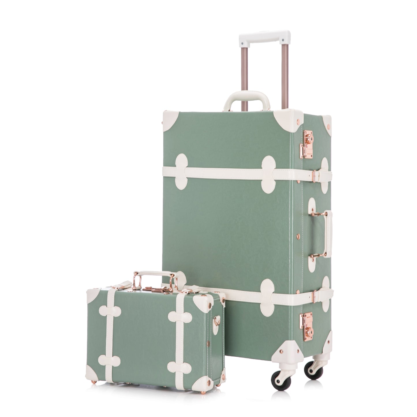 UNIWALKER Vintage Luggage Set, TSA Key Lock, Mint