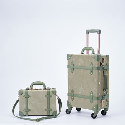 UNIWALKER Vintage Luggage Set, Emerald Green