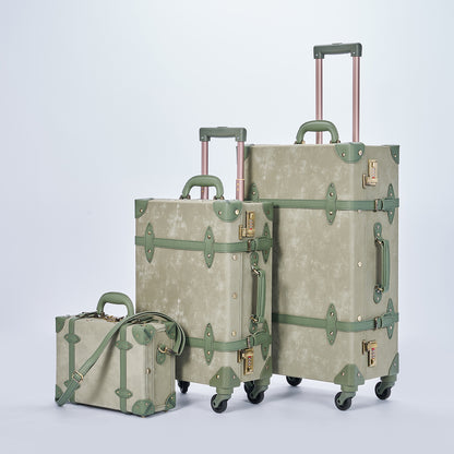 UNIWALKER Vintage Luggage Set, Emerald Green
