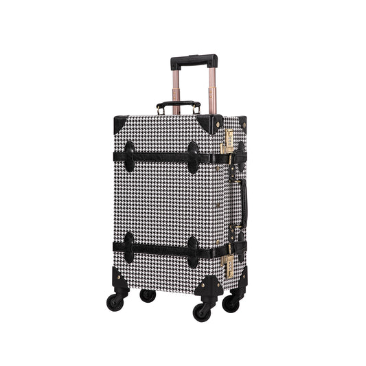 UNIWALKER 1PCS Vintage Suitcase for Women, Grid