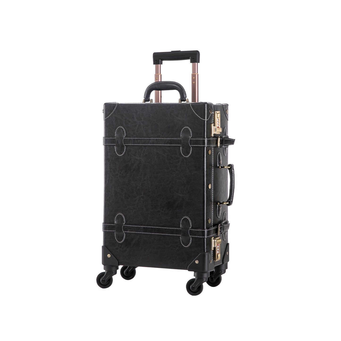UNIWALKER Vintage Luggage Set, Combination Lock, Black