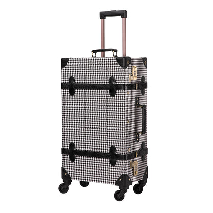 UNIWALKER Vintage Luggage Set, Combination Lock, Grid