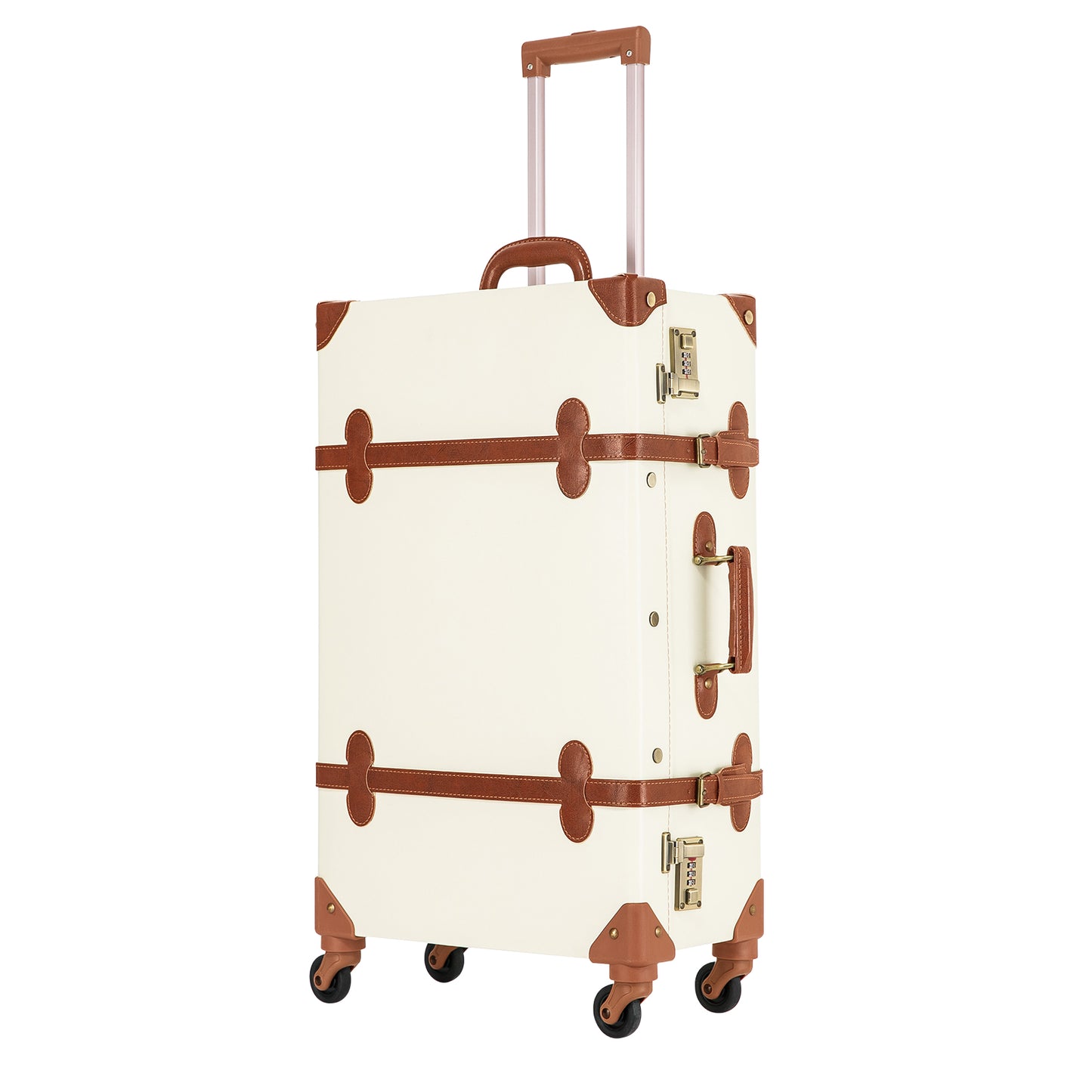 UNIWALKER Vintage Luggage Set, Combination Lock, Beige