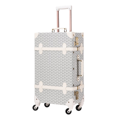 UNIWALKER Vintage Luggage Set, Geometry White