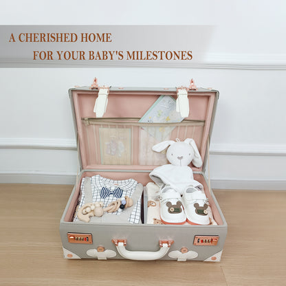 Baby Keepsake Case Handmade Memory Storage Box, Grey, 18''