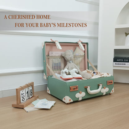 Baby Keepsake Case Handmade Memory Storage Box, Mint, 18''