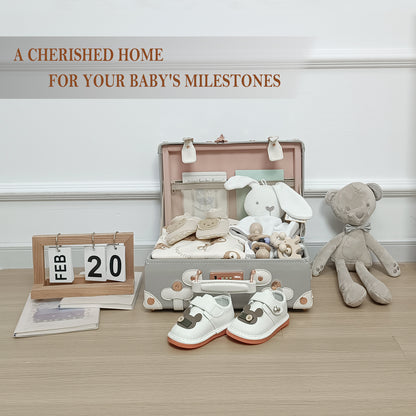 Baby Keepsake Case Handmade Memory Storage Box, Grey, 13''