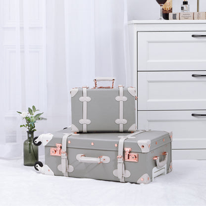 UNIWALKER Vintage Luggage Set, TSA Key Lock, Grey