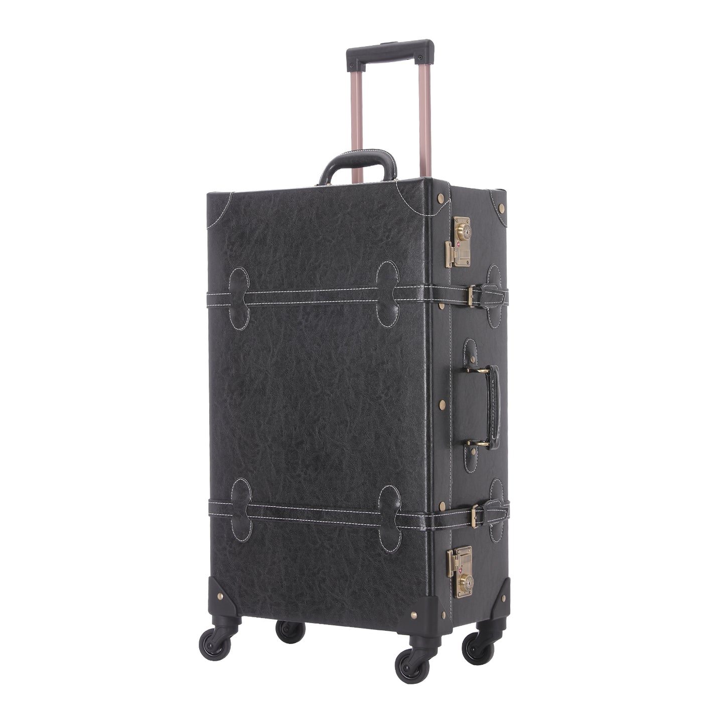 UNIWALKER Vintage Luggage Set, TSA Key Lock, Black