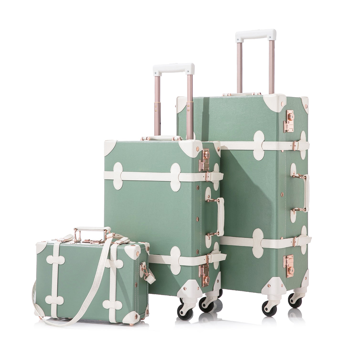 UNIWALKER Vintage Luggage Set, TSA Key Lock, Mint