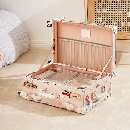UNIWALKER Vintage Luggage Set, Combination Lock, Fashion Girl