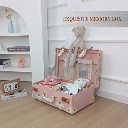 Baby Keepsake Case Handmade Memory Storage Box, Embossed Pink, 18''
