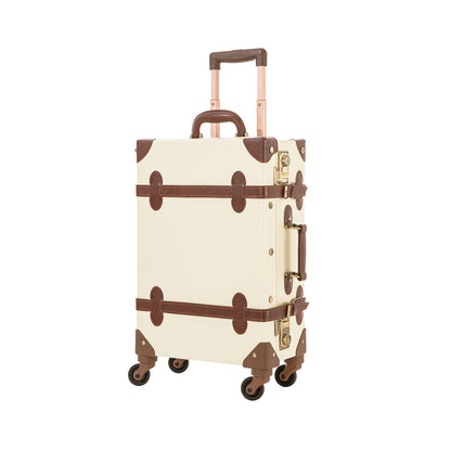 UNIWALKER Vintage Luggage Set, TSA Key Lock, Beige