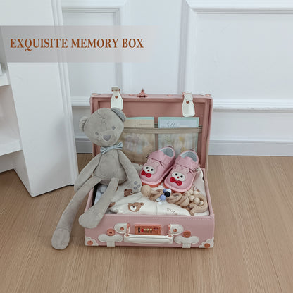 Baby Keepsake Case Handmade Memory Storage Box, Embossed Pink, 13''