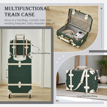 UNIWALKER Vintage Luggage Set, Geometry Green