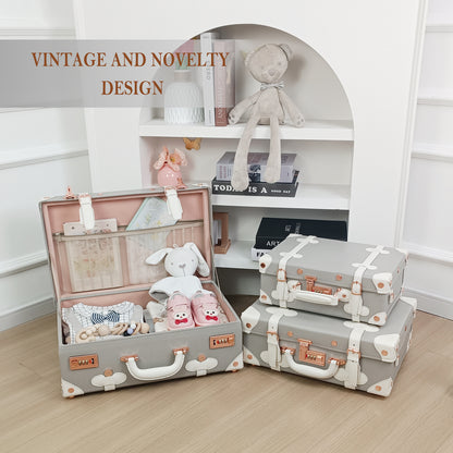 Baby Keepsake Case Handmade Memory Storage Box, Grey, 13''